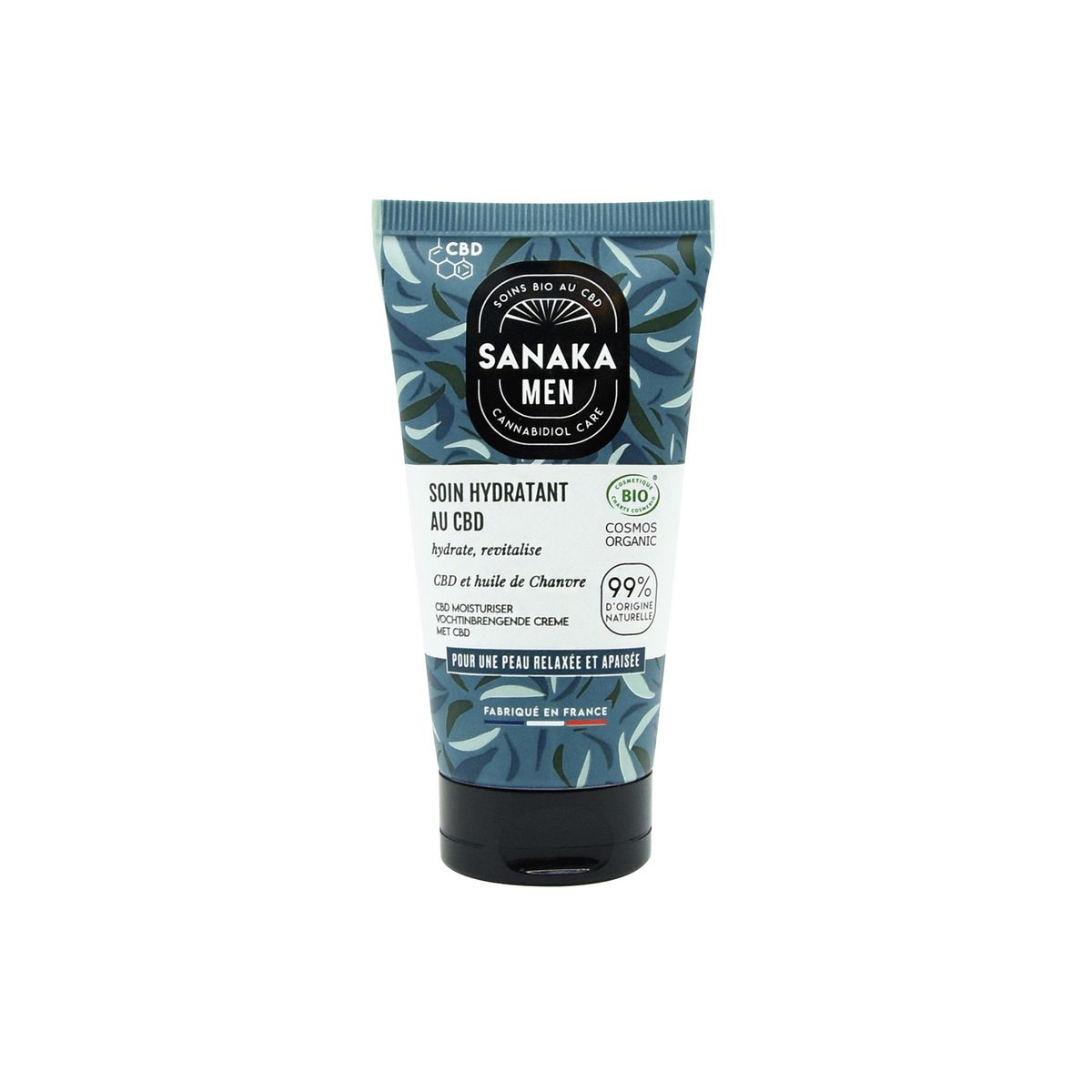 Soin Hydratant au CBD – Sanaka Men | Crème Bio Apaisante et Revitalisante pour Peau Masculine 50 ml