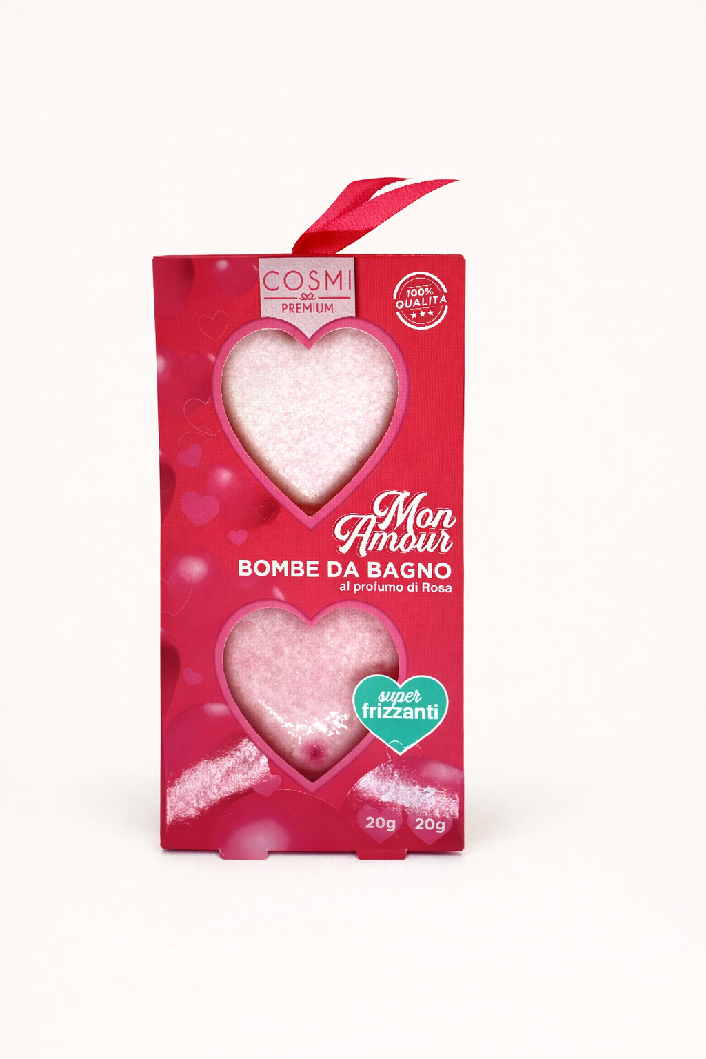 Bombe de bain coeur "mon amour " Parfum rose