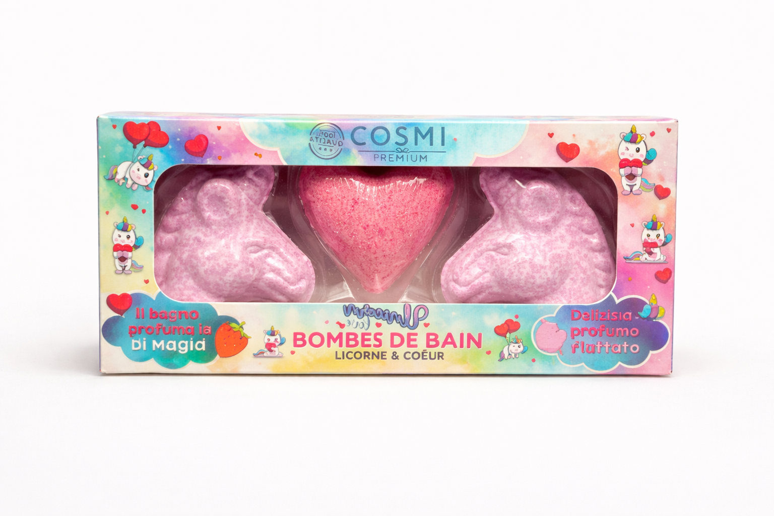 Set de bombes de bain licornes et cœur _ bain magique