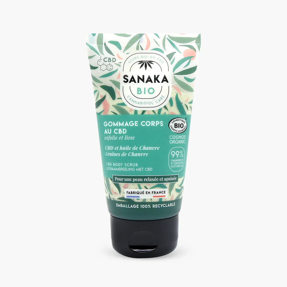 Gommage Corps au CBD – Sanaka Bio | Soin Exfoliant Relaxant 99 % Naturel 150 ml