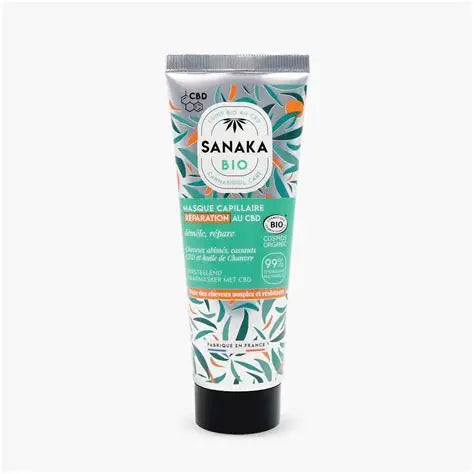 Masque Capillaire au CBD – Sanaka Bio | Soin Réparateur Naturel pour Cheveux Abîmés 150 ml