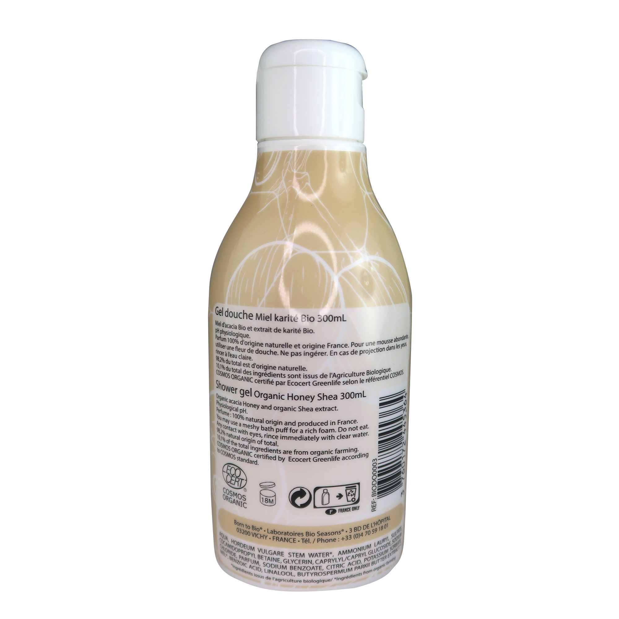 Gel douche Miel Karité  Born to Bio 300 ml
